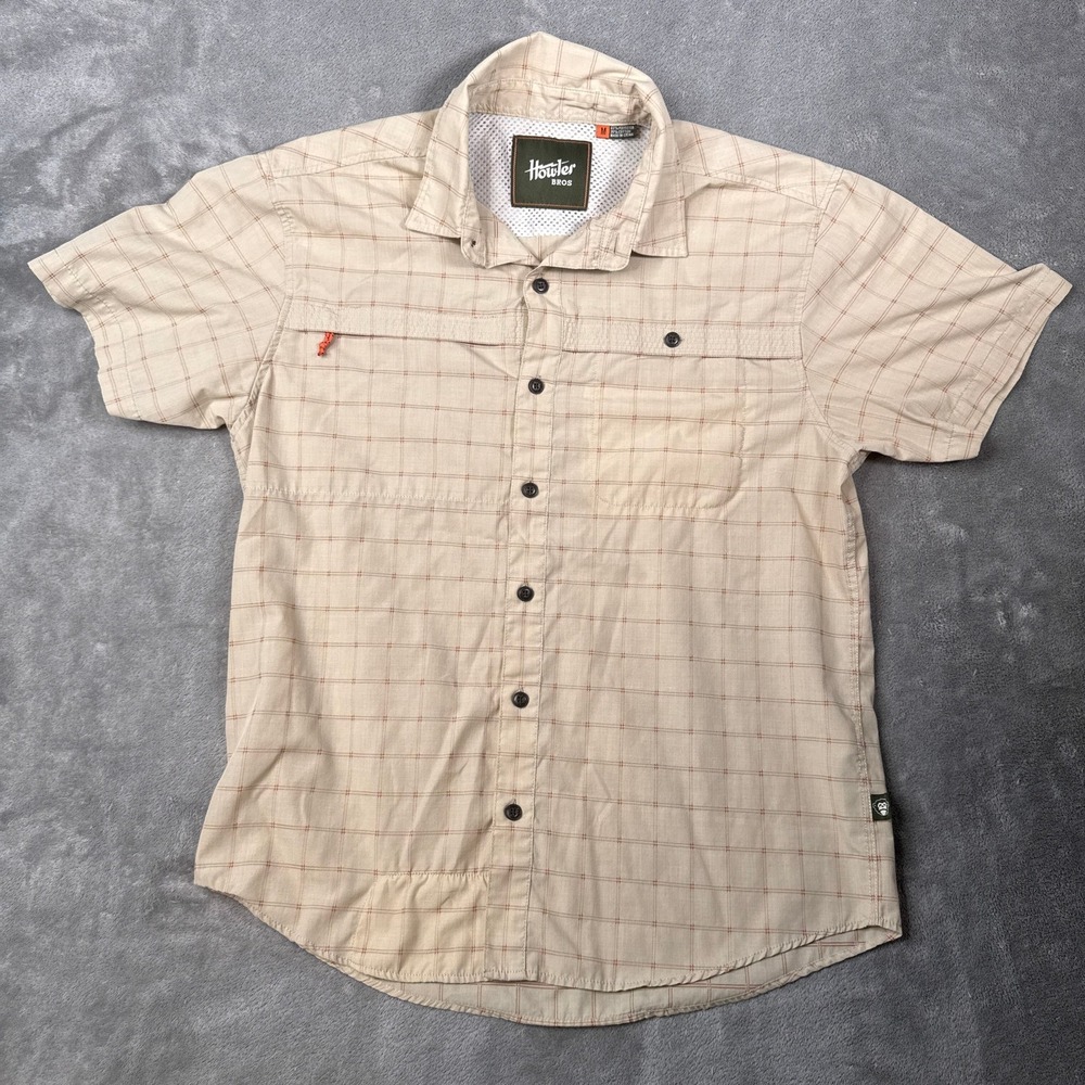 Howler Brothers Shirt Tidepool Tech Medium Plaid Outdoor Golf Utility Hunting